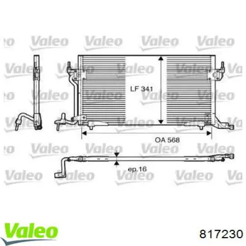 817230 VALEO Radiador de aparelho de ar condicionado