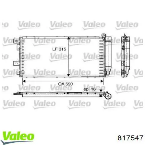 Compre 817547 VALEO Radiador de aparelho de ar condicionado