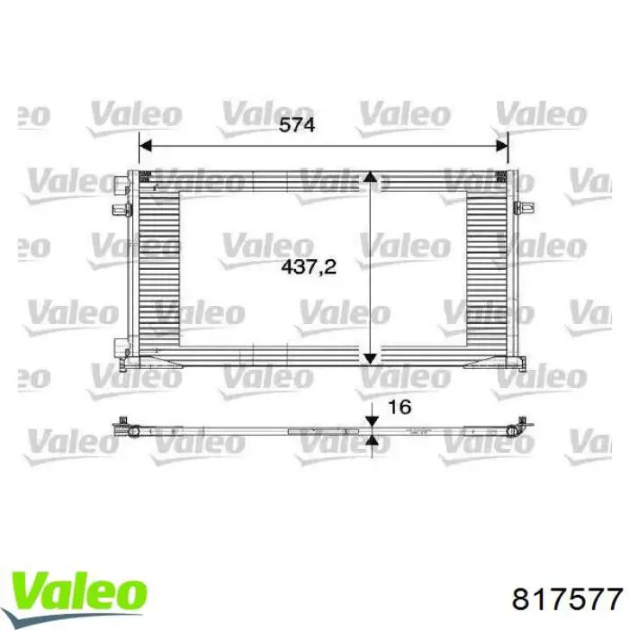 817577 VALEO Radiador de aparelho de ar condicionado