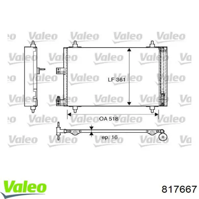 Compre 817667 VALEO Radiador de aparelho de ar condicionado