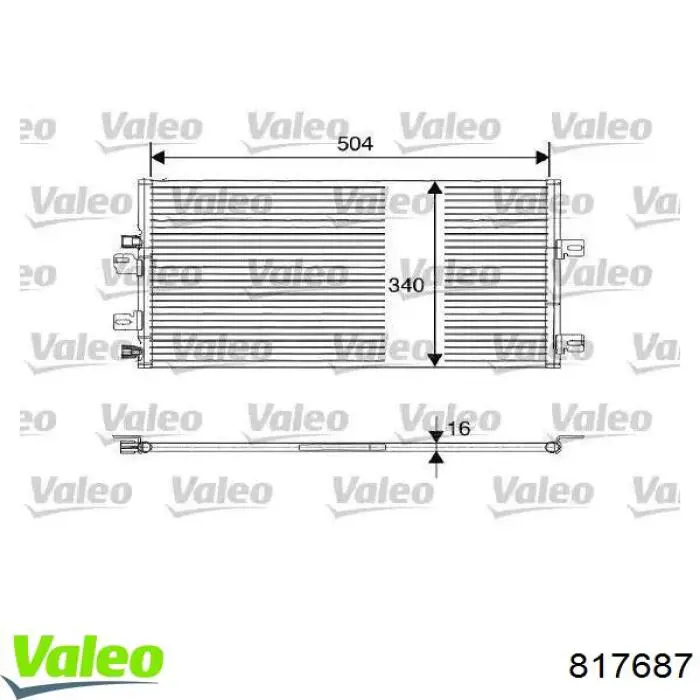 817687 VALEO Radiador de aparelho de ar condicionado