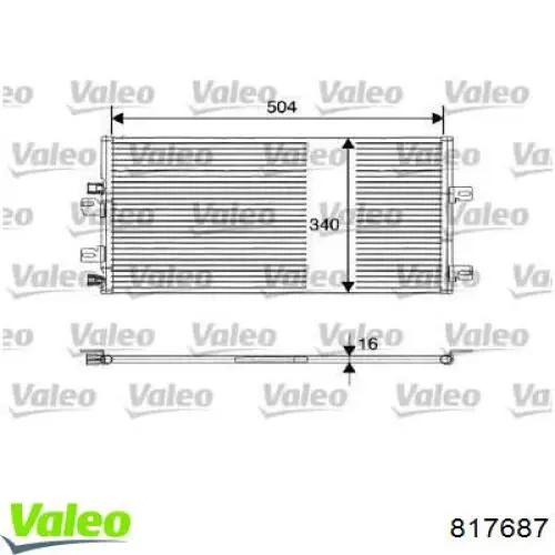 Radiador de aparelho de ar condicionado VALEO 817687 preço, a partir de 88,19 USD