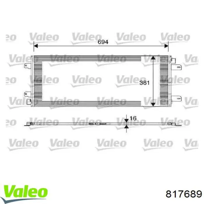 817689 VALEO Radiador de aparelho de ar condicionado