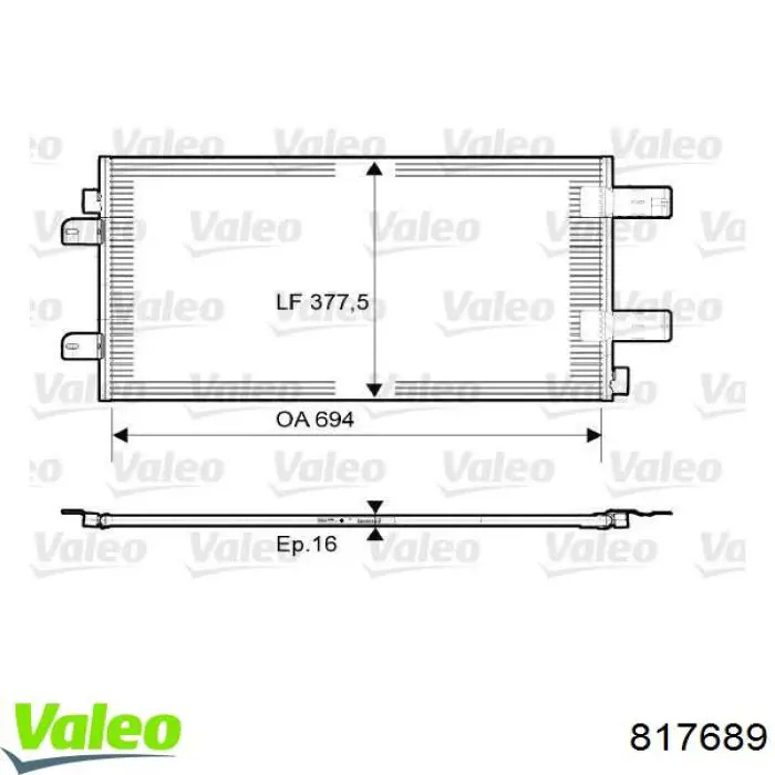 Radiador de aparelho de ar condicionado VALEO 817689 preço, a partir de 100,21 USD