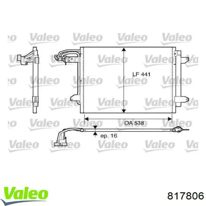 Radiador de aparelho de ar condicionado VALEO 817806 preço, a partir de 89,43 USD