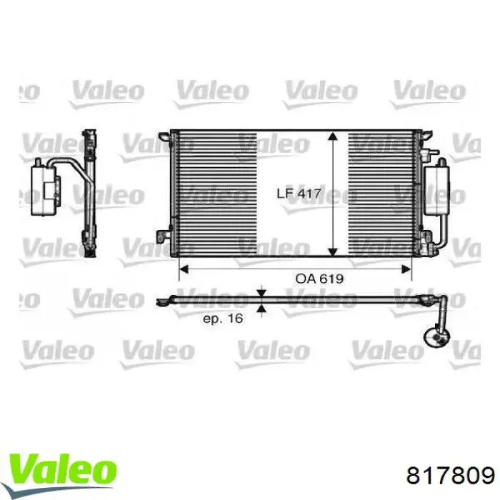 817809 VALEO Radiador de aparelho de ar condicionado