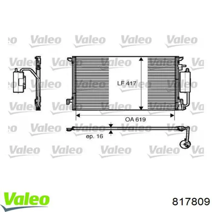 Compre 817809 VALEO Radiador de aparelho de ar condicionado