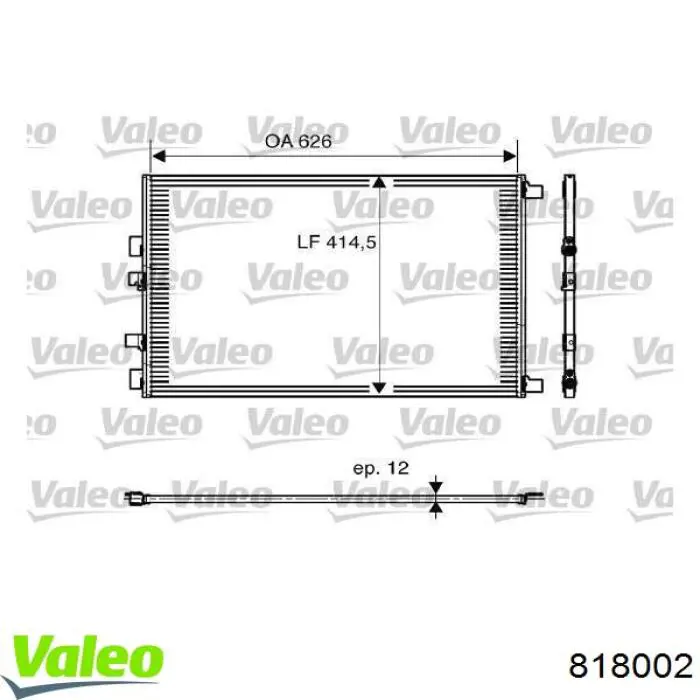 818002 VALEO Radiador de aparelho de ar condicionado