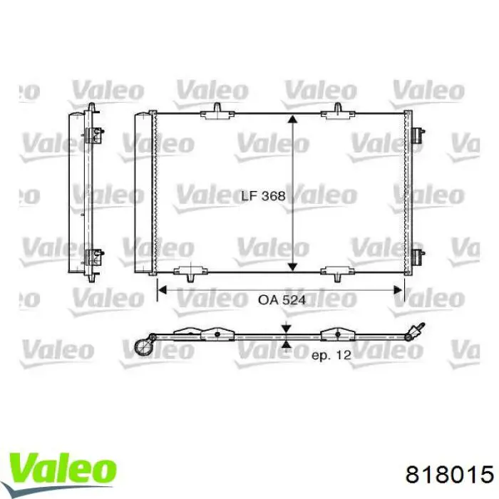 818015 VALEO Radiador de aparelho de ar condicionado