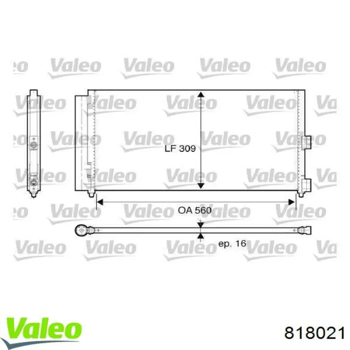 Compre 818021 VALEO Radiador de aparelho de ar condicionado
