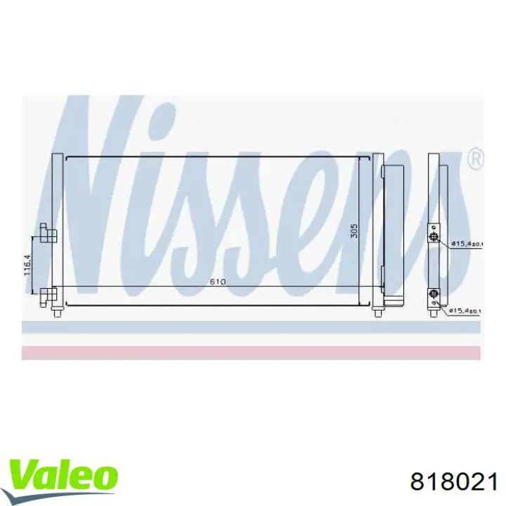 818021 VALEO Radiador de aparelho de ar condicionado