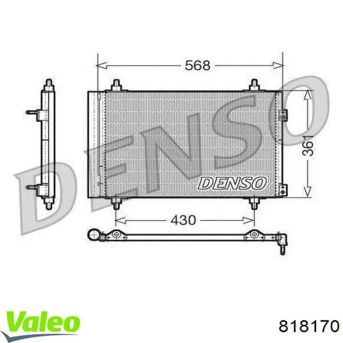 Compre 818170 VALEO Radiador de aparelho de ar condicionado