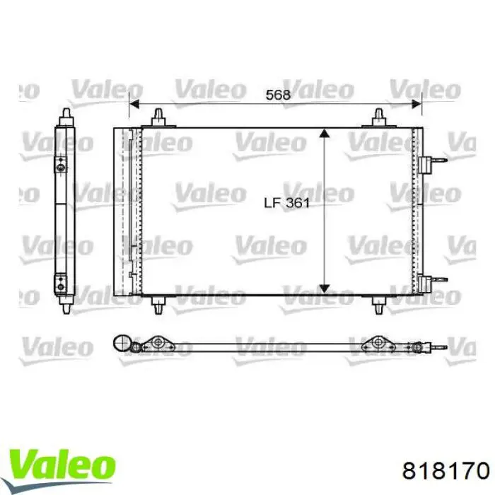 818170 VALEO Radiador de aparelho de ar condicionado