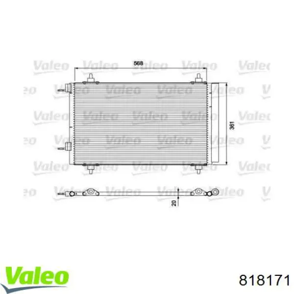 Compre 818171 VALEO Radiador de aparelho de ar condicionado