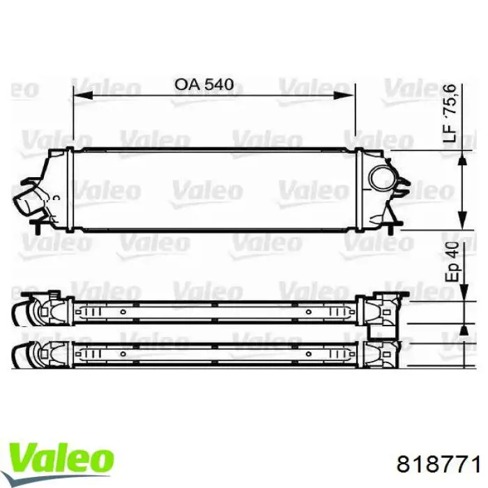 818771 VALEO Radiador de intercooler