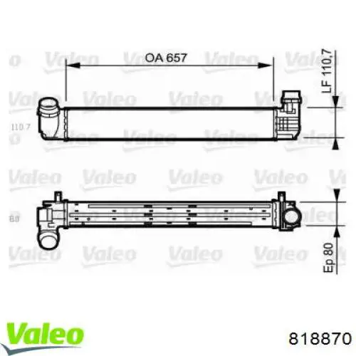 818870 VALEO Radiador de intercooler