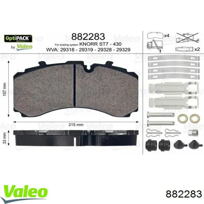 Sapatas do freio traseiras de disco K108020K50 Knorr-bremse