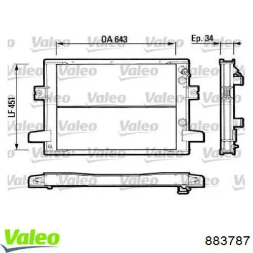 Radiador de esfriamento de motor VALEO 883787 preço, a partir de 208,46 USD