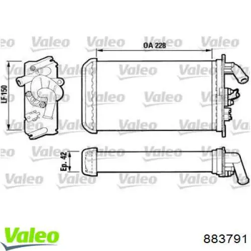 883791 VALEO Radiador de forno (de aquecedor)