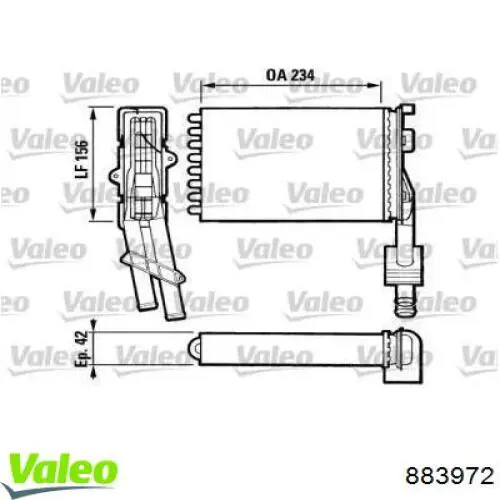 Radiador de forno (de aquecedor) VALEO 883972 preço, a partir de 20,15 USD