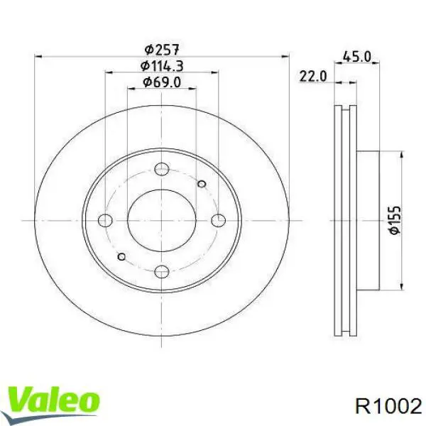 Disco do freio dianteiro VALEO R1002 preço, a partir de 36,30 USD