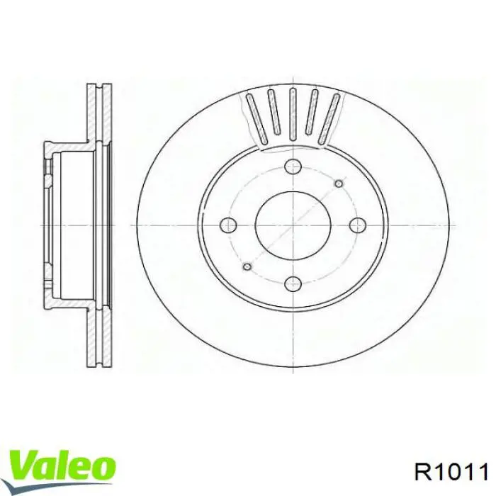 R1011 VALEO Disco do freio dianteiro