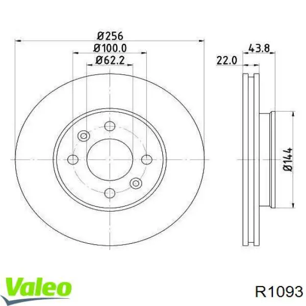 Compre R1093 VALEO Disco do freio dianteiro