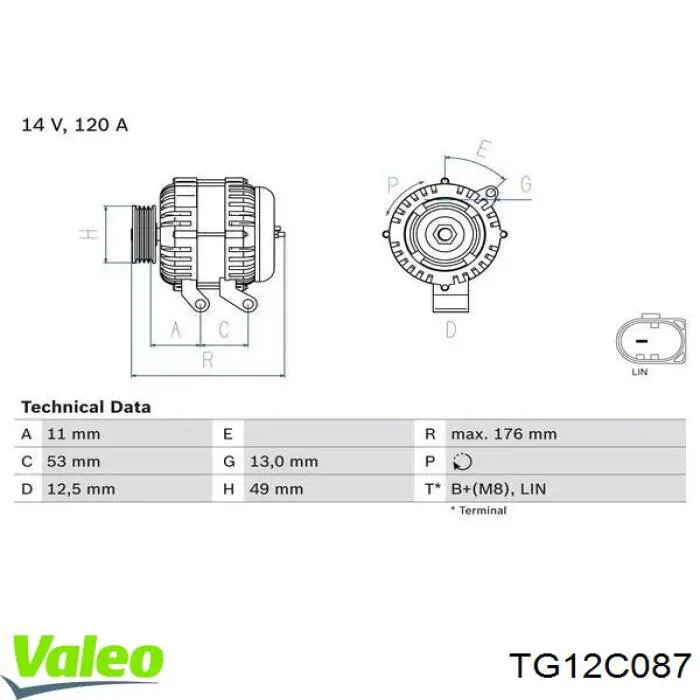 TG12C087 VALEO Gerador