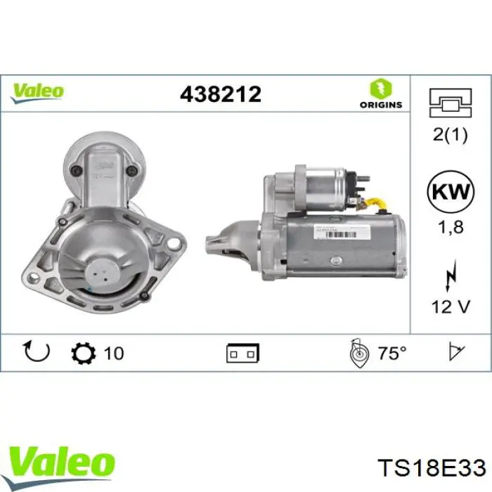 TS18E33 VALEO Motor de arranco
