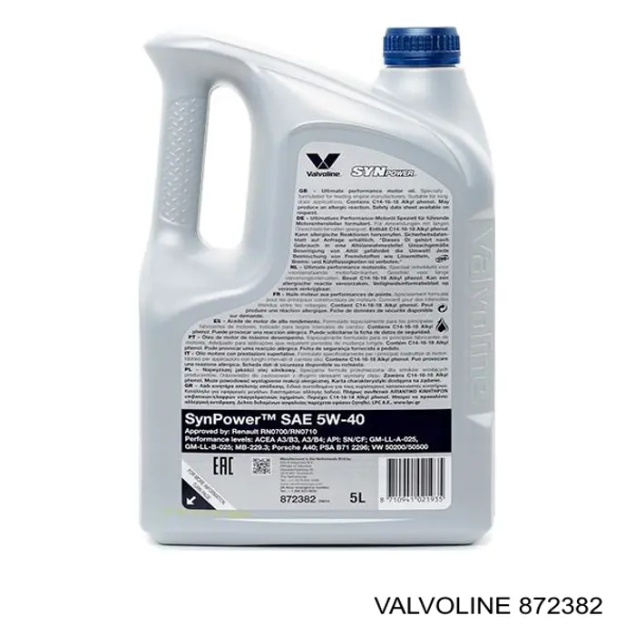 Óleo para motor Valvoline 872382 preço, a partir de 50,19 USD