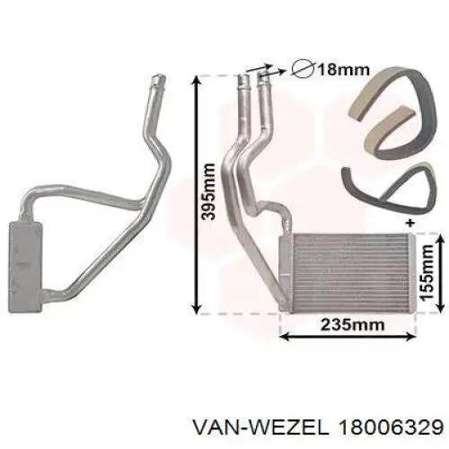 Radiador de forno (de aquecedor) VAN Wezel 18006329 preço, a partir de 57,10 USD