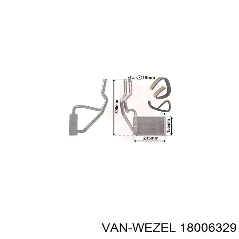 Compre 18006329 VAN Wezel Radiador de forno (de aquecedor)