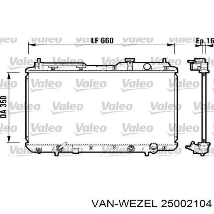Compre 25002104 VAN Wezel Radiador de esfriamento de motor