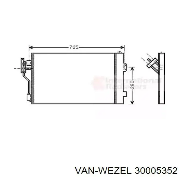 Radiador de aparelho de ar condicionado VAN Wezel 30005352 preço, a partir de 98,40 USD