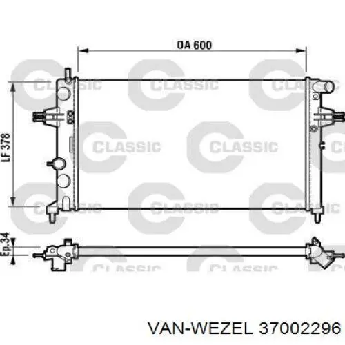 Compre 37002296 VAN Wezel Radiador de esfriamento de motor
