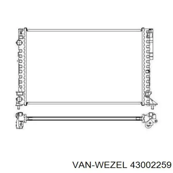 Radiador de esfriamento de motor VAN Wezel 43002259 preço, a partir de 83,13 USD