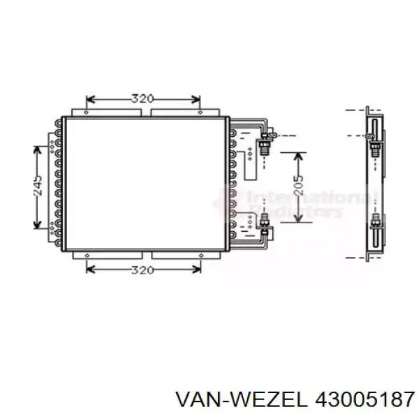 Radiador de aparelho de ar condicionado VAN Wezel 43005187 preço, a partir de 73,27 USD