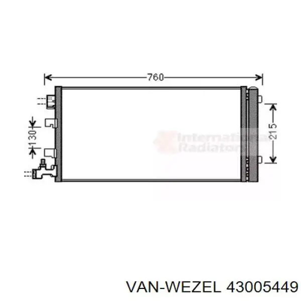Radiador de aparelho de ar condicionado VAN Wezel 43005449 preço, a partir de 92,80 USD
