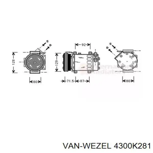 Compressor de aparelho de ar condicionado VAN Wezel 4300K281 preço, a partir de 180,90 USD