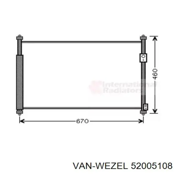 Radiador de aparelho de ar condicionado VAN Wezel 52005108 preço, a partir de 111,95 USD