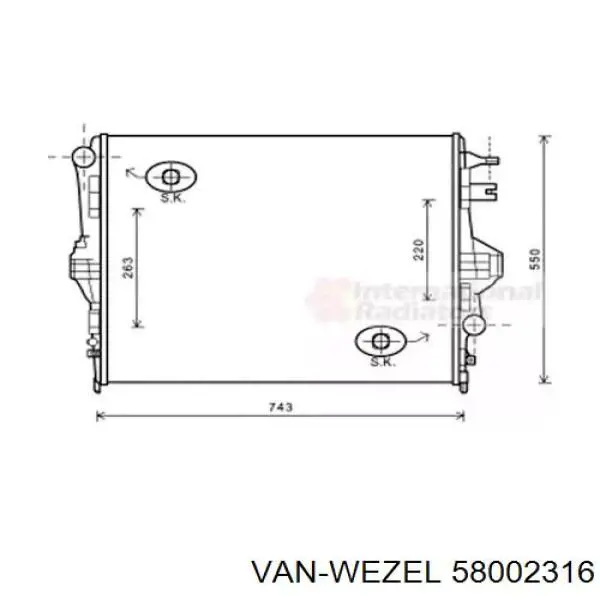 Radiador de esfriamento de motor VAN Wezel 58002316 preço, a partir de 206,11 USD