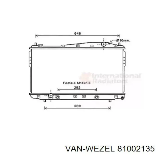Radiador de esfriamento de motor VAN Wezel 81002135 preço, a partir de 123,30 USD