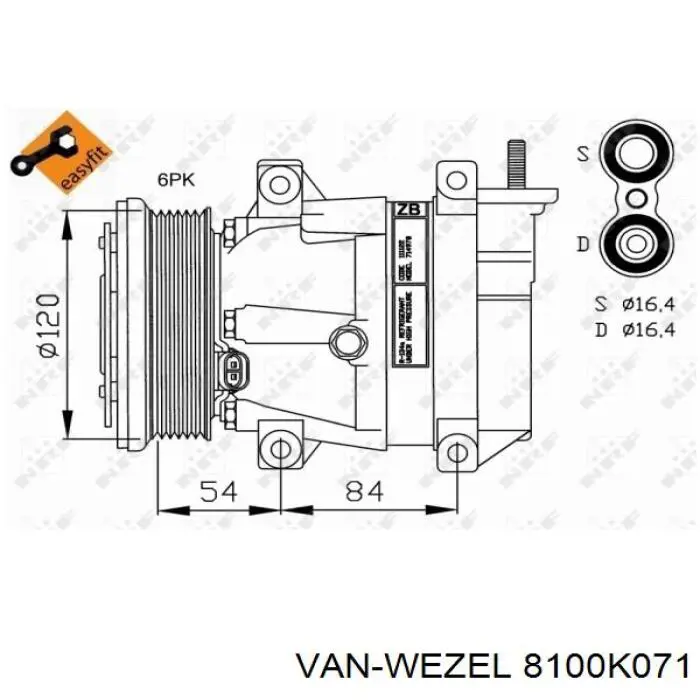 Compre 8100K071 VAN Wezel Compressor de aparelho de ar condicionado