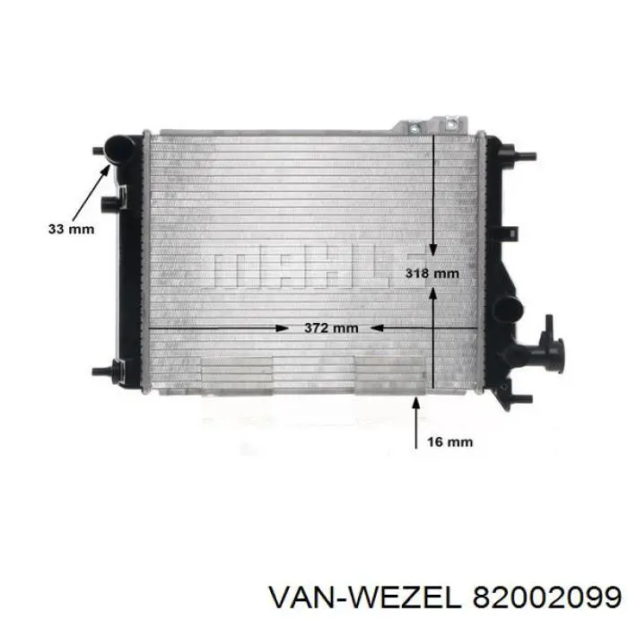 Radiador de esfriamento de motor VAN Wezel 82002099 preço, a partir de 69,31 USD