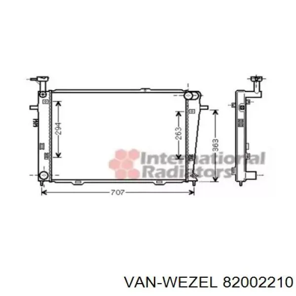 Radiador de esfriamento de motor VAN Wezel 82002210 preço, a partir de 130,16 USD