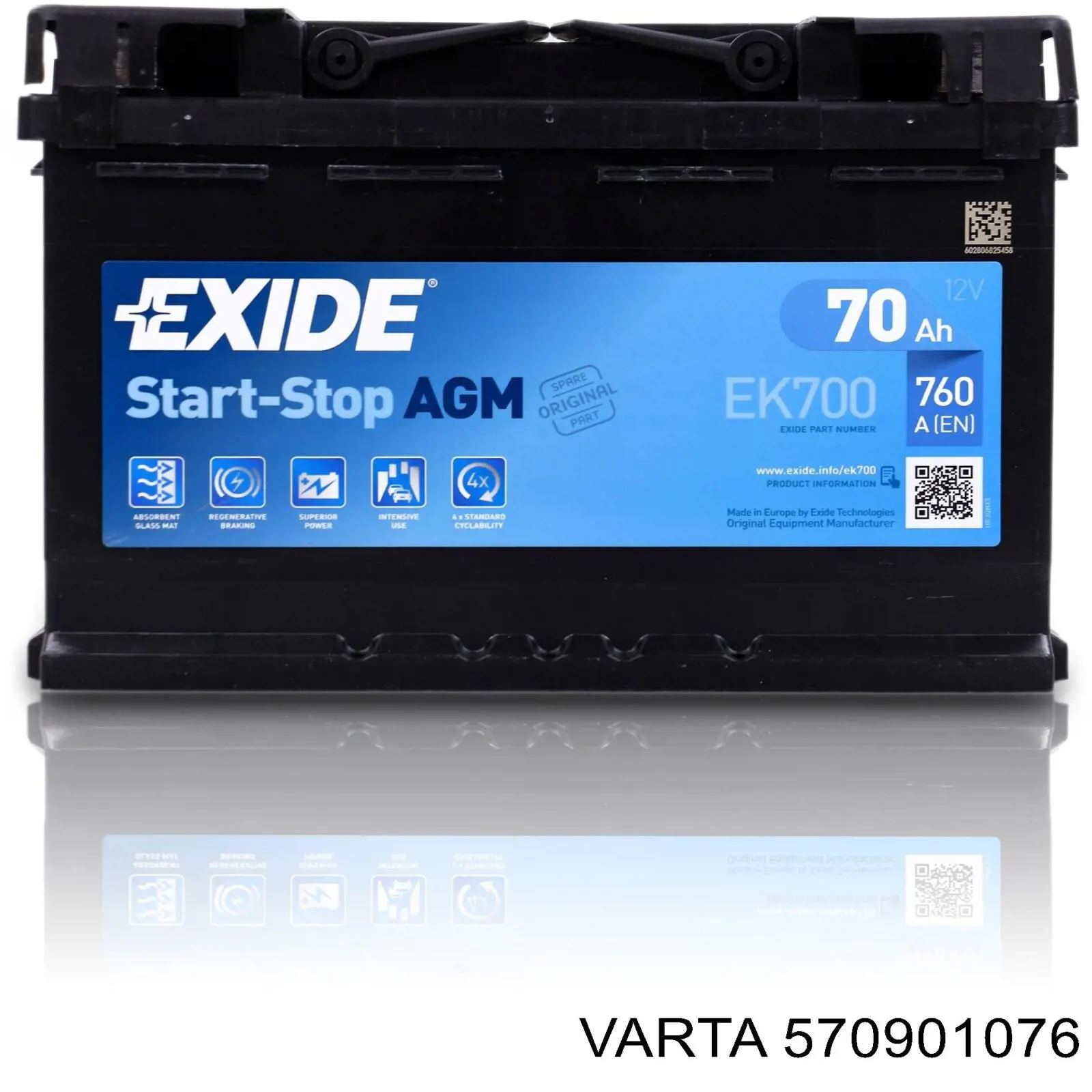 570901076 Varta Bateria recarregável (PILHA)