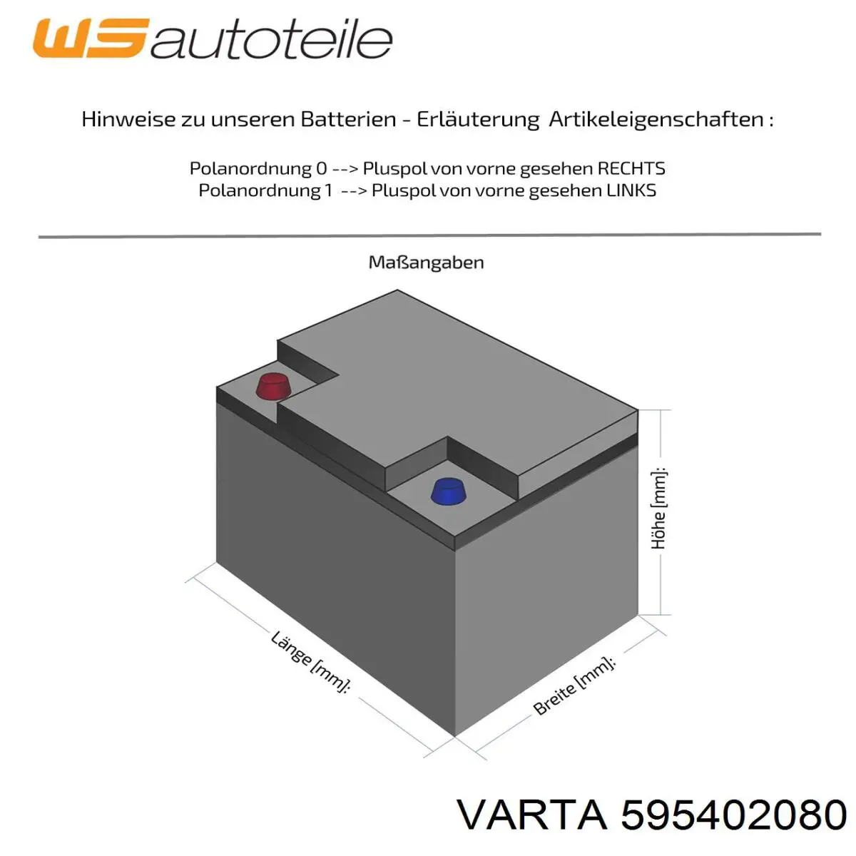 Bateria recarregável (PILHA) Varta 595402080 preço, a partir de 172,25 USD