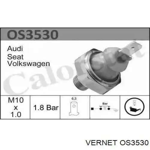 Sensor de pressão de óleo Vernet OS3530 preço, a partir de 4,88 USD