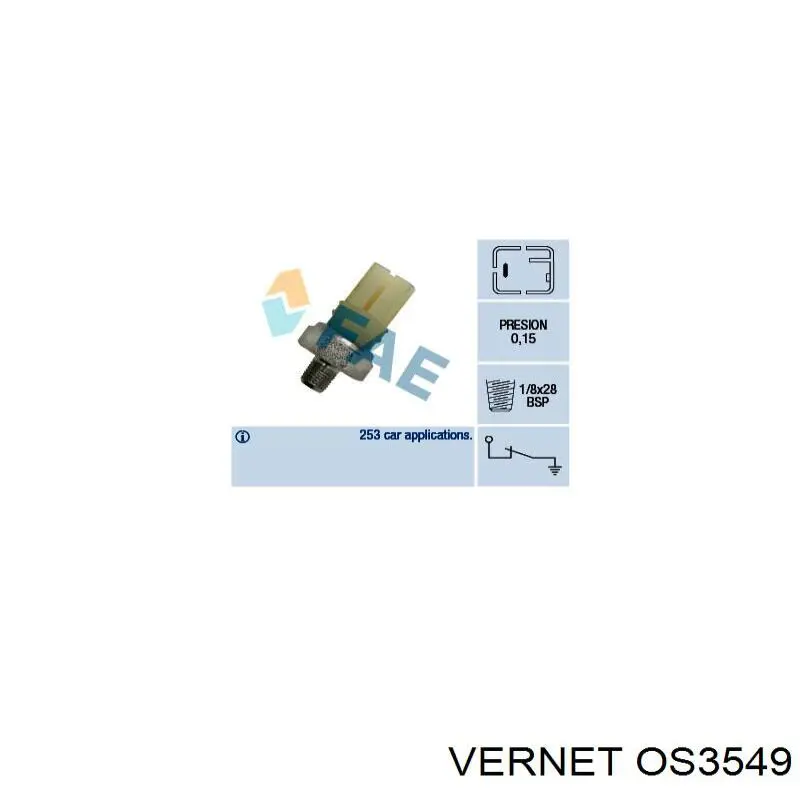 Compre OS3549 Vernet Sensor de pressão de óleo