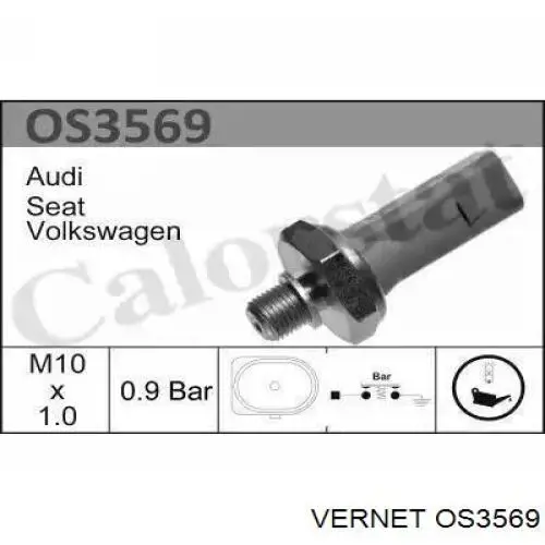 Sensor de pressão de óleo Vernet OS3569 preço, a partir de 8,90 USD
